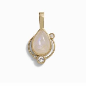 Astral Amulet Pendant- moonstone white topaz